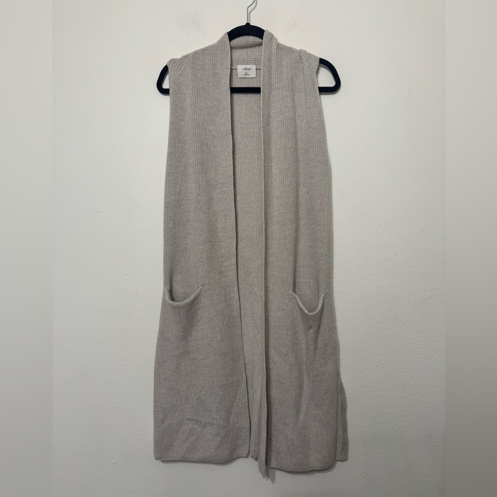 Wilfred Aritzia Olivie Wool Open Front Sleeveless Cardigan Sweater XS